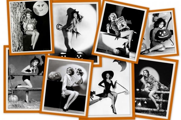 17 Vintage Halloween pin-up girls from the 30s and 40s for a different kind of pumpkin cheesecake