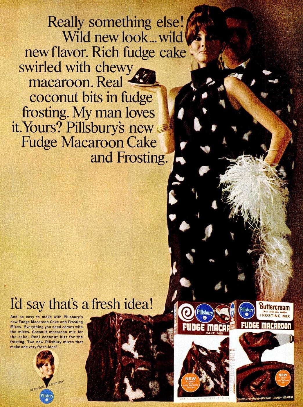 1966 Fudge macaroon cake mix