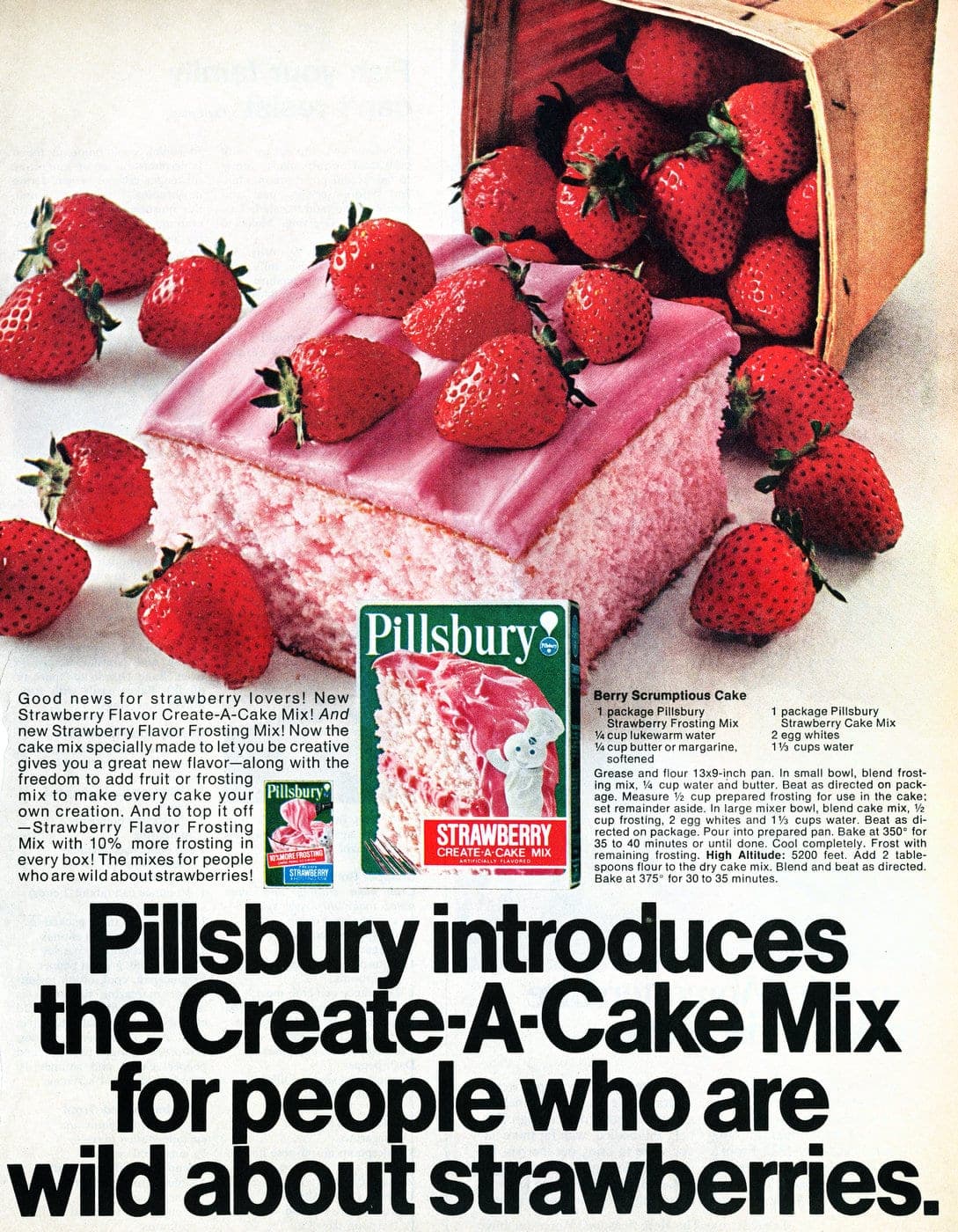 70s Pillsbury strawberry cake mix (1971)