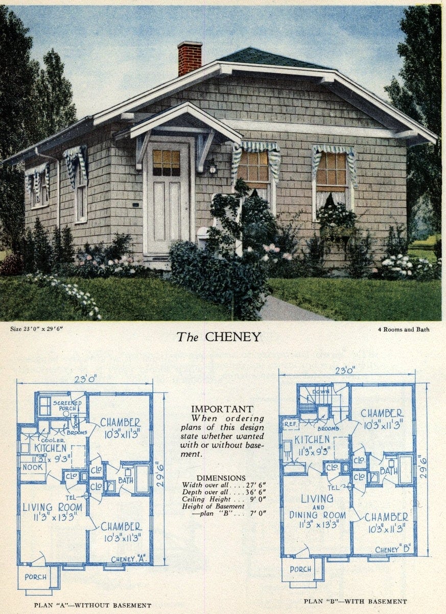Vintage 20s small shingled home floorplan