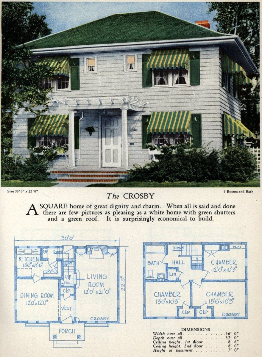Crosby white and green 20s home style