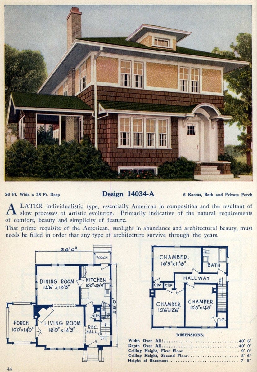 Plan for a 6-room-home with private porch