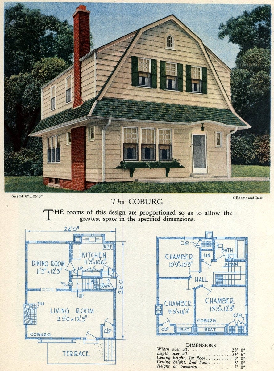 A uniquely-designed vintage house plan concept