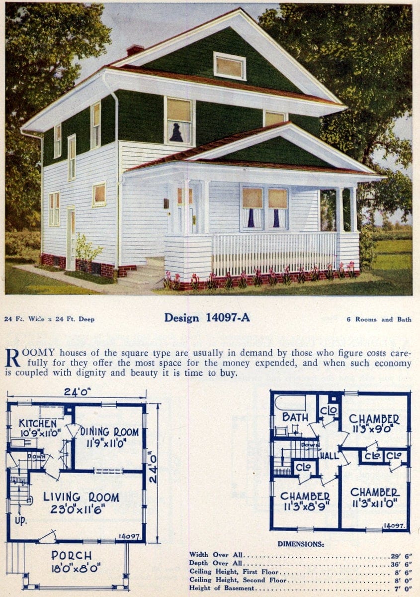 Craftsman-like 1920s two-story house plan