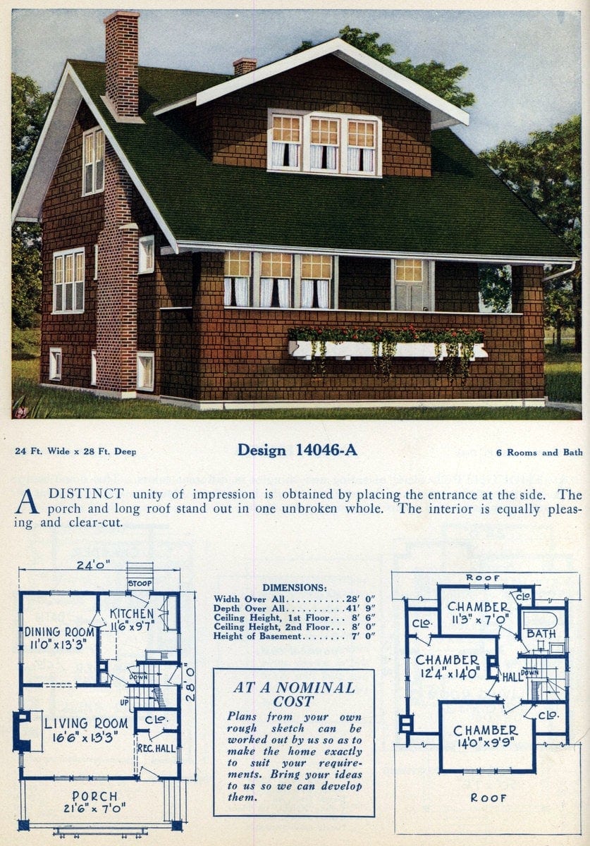 1920s Craftsman-style house with wide shingled porch