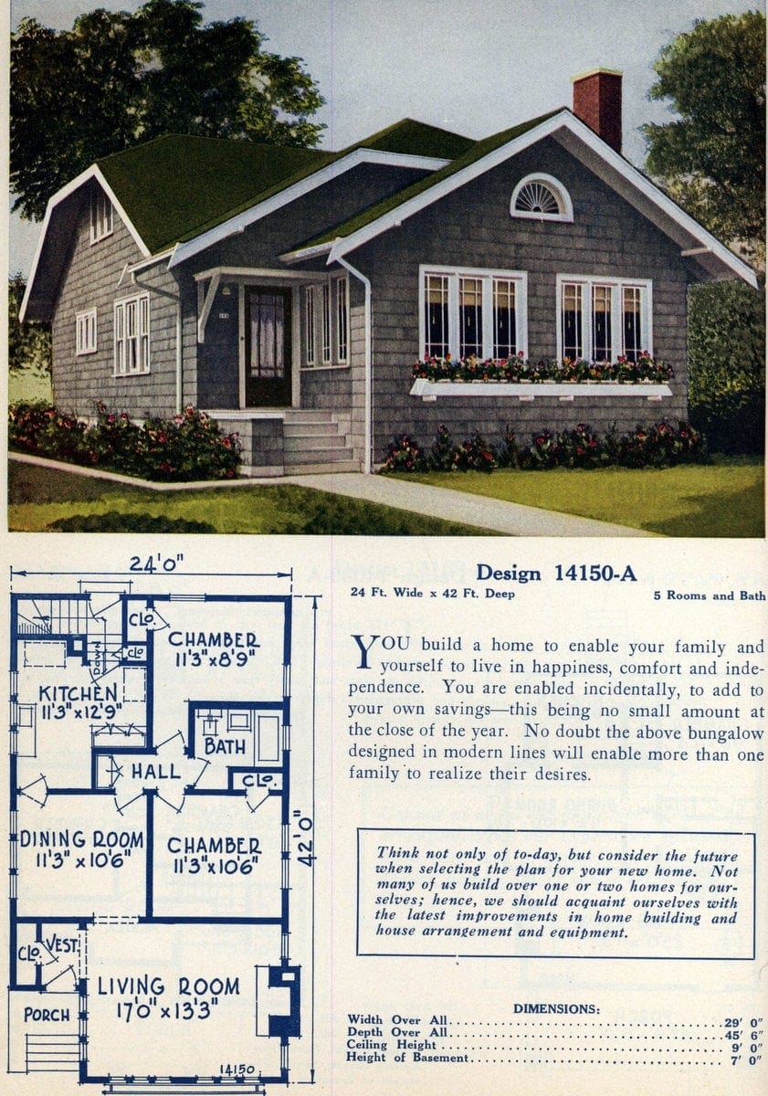 A 1920s shingled starter home floor plan
