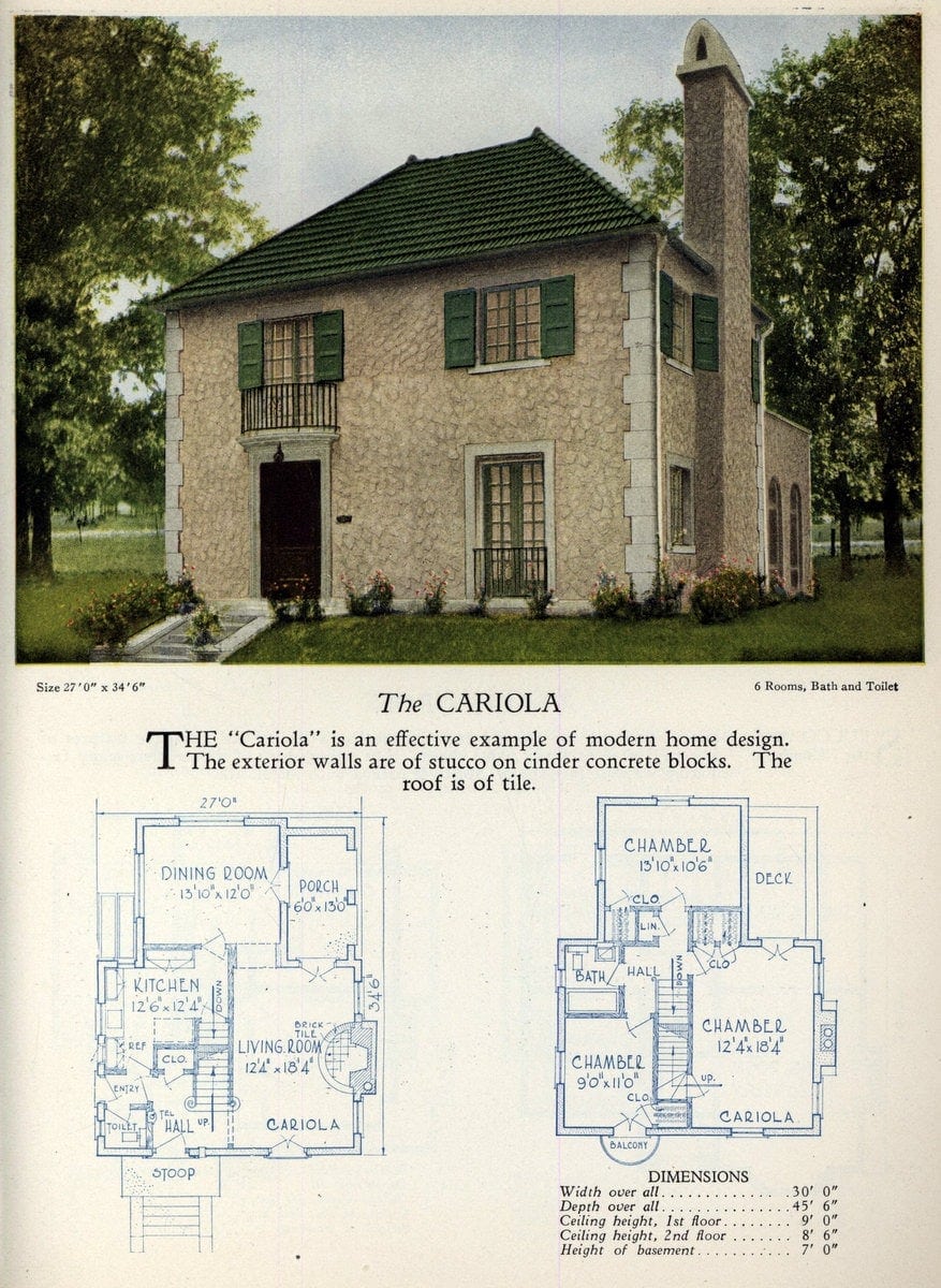 The Cariola 1920-style stone-look home design
