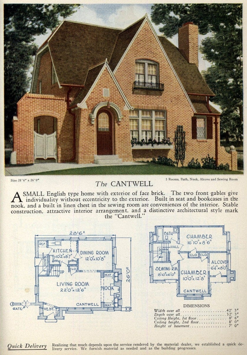 Beautiful '20s English-style brick house design
