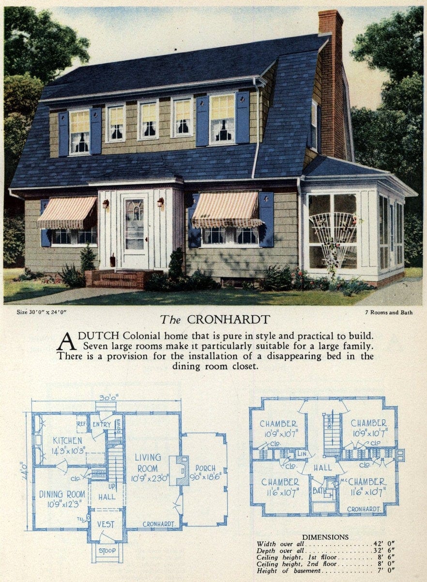 Cronhardt 7-room Dutch Colonial house plan