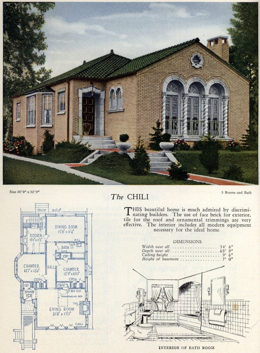 The Chili 1920s home design had an impressive facade