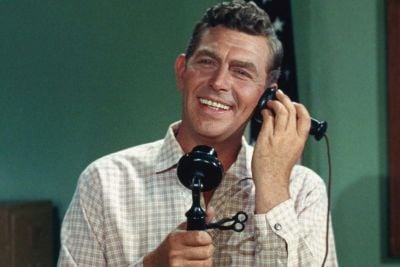 Andy Griffith on a telephone
