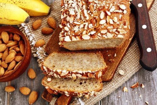 Homemade Banana almond loaf cake