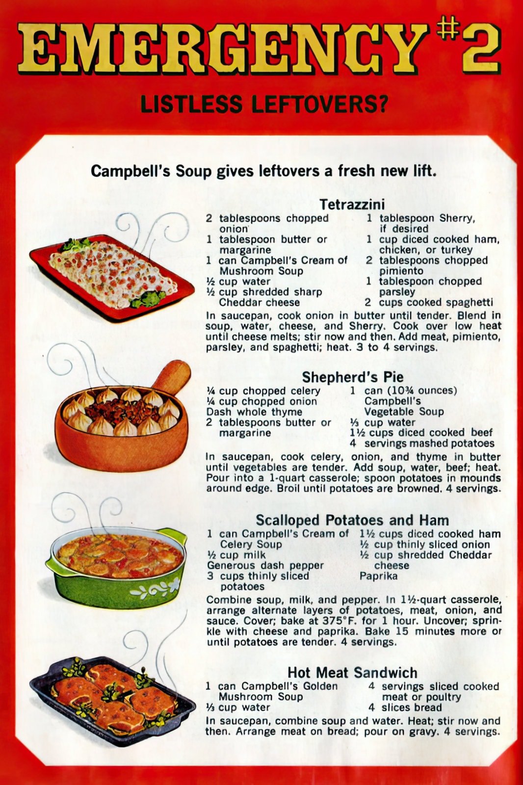 Campbell's Emergency Cookbook - Vintage 60s dinner recipes at Click Americana 4