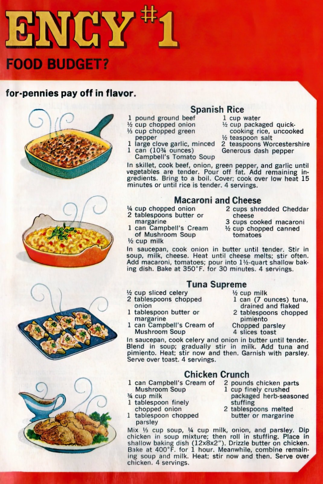 Campbell's Emergency Cookbook - Vintage 60s dinner recipes at Click Americana 6