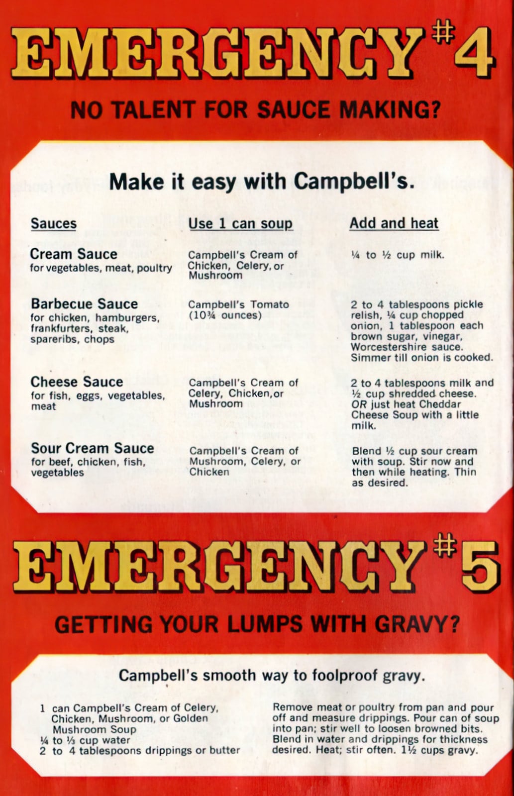 Campbell's Emergency Cookbook - Vintage 60s dinner recipes at Click Americana 8