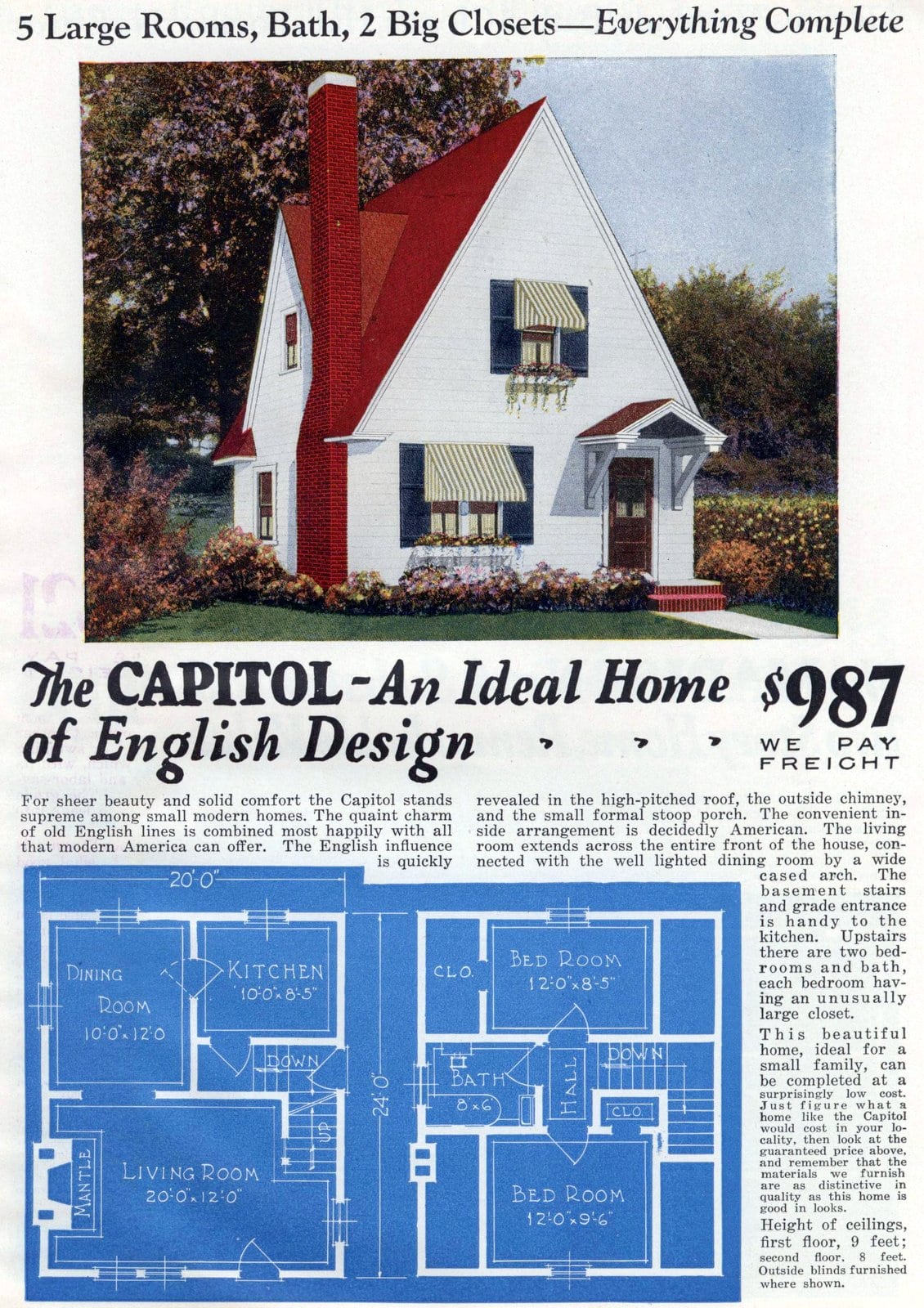 Capitol English design home plan (1920s)