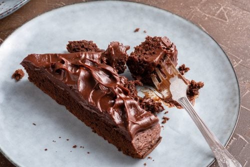 Cocoa-spice mashed potato cake with chocolate frosting