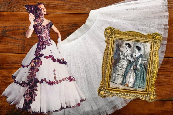 Crinolines and petticoat skirts were big style in the 1950s - and the 1850s