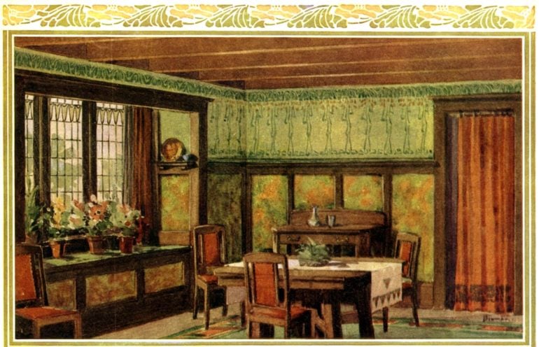 Dining room home decorating in 1910