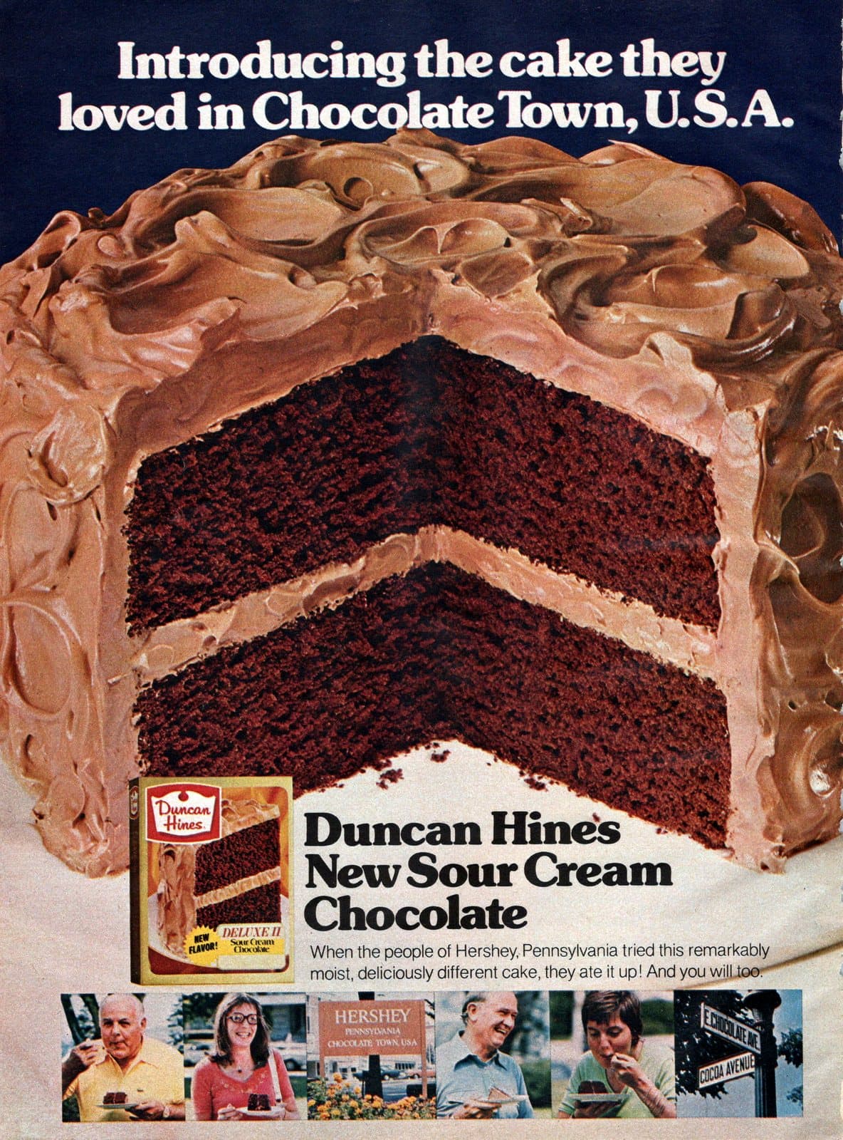 Duncan Hines Sour Cream Chocolate discontinued cake mix (1977)