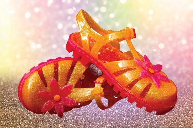 Flowery vintage jelly sandals