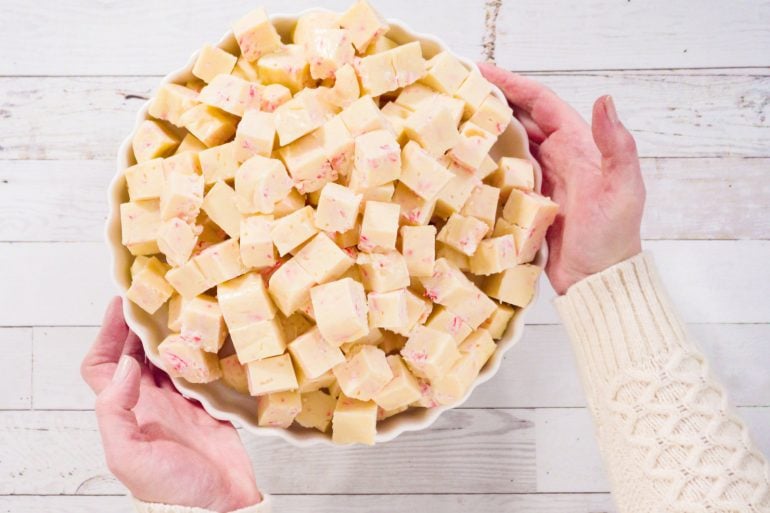 Fresh homemade peppermint fudge