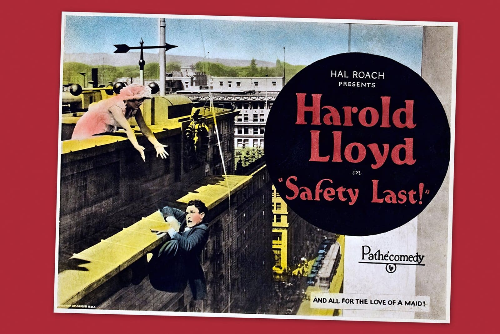 Hanging from a clock, Harold Lloyd made movie history in Safety Last(1923)