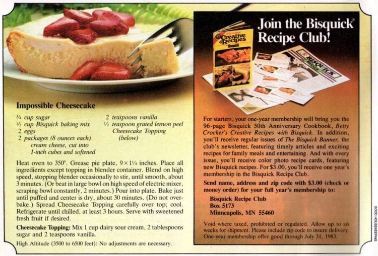 Impossible cheesecake recipe
