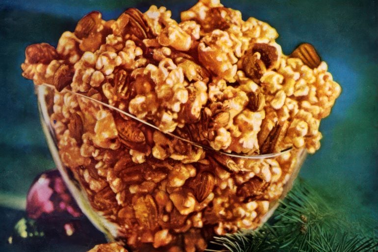 Karo Crazy Crunch caramelized popcorn recipe from the 1960s