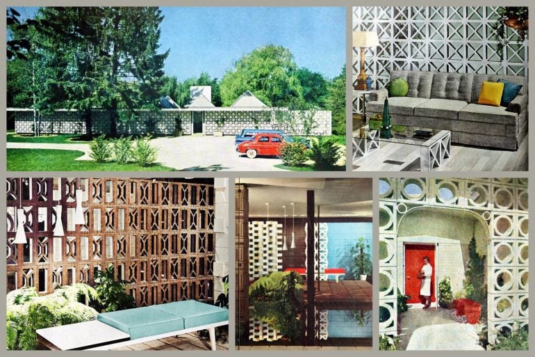 Mid-century modern homes with decorative concrete block designs
