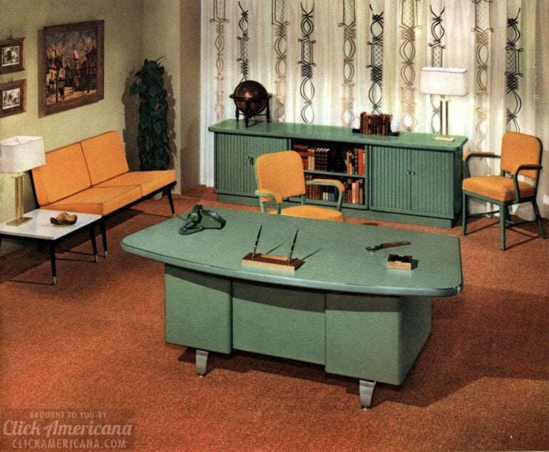 Mid-century modern retro office desks from 1959 - Click Americana (2)
