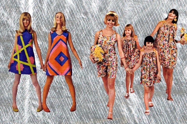 Novelty fashion fads of the 60s paper dresses, foil dress-in-a-can