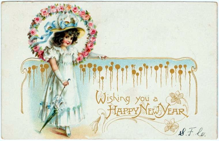 Old-fashioned New Year's postcards from Click Americana (14)