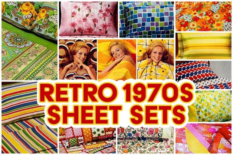 Retro 1970s sheet sets with bright and bold colors