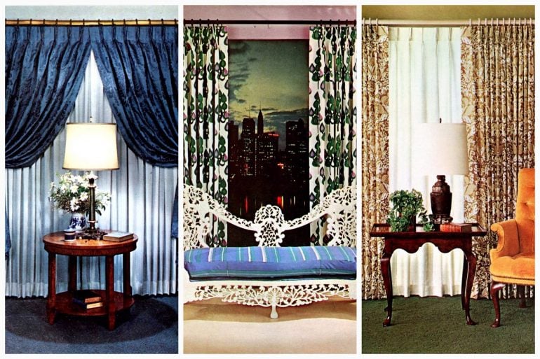 Mid-century curtains and drapes - Home inspo from the 60s 70s