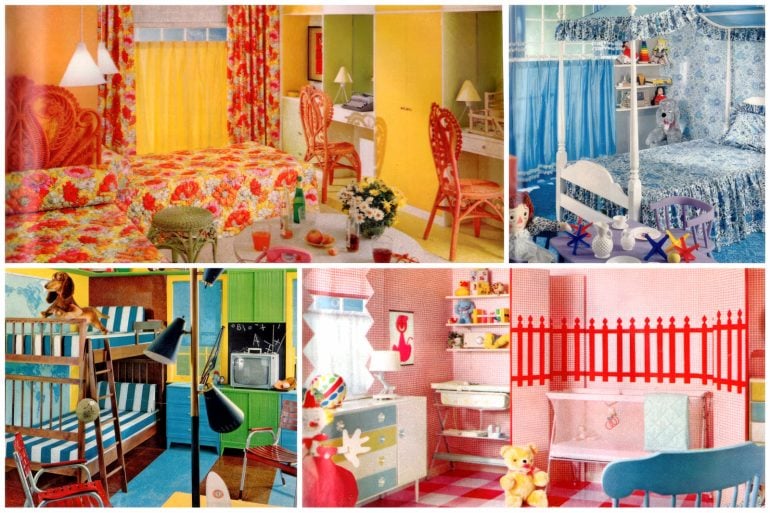 Retro ideas for kids room decor with real 60s style