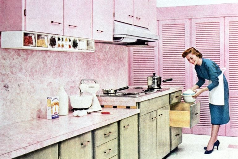 Retro pink kitchens 1950s home decor you don't see much today
