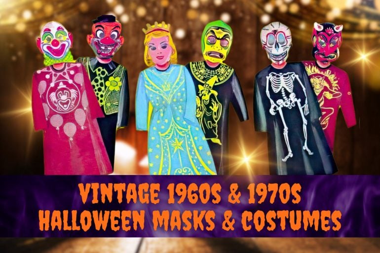 See vintage 1960s and 1970s Halloween masks and costumes at Click Americana