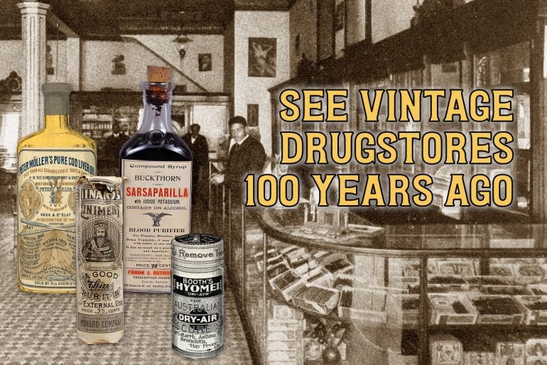 See vintage pharmacy apothecary products from more than 100 years ago