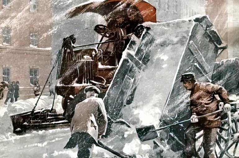 Snow removal 100 years ago