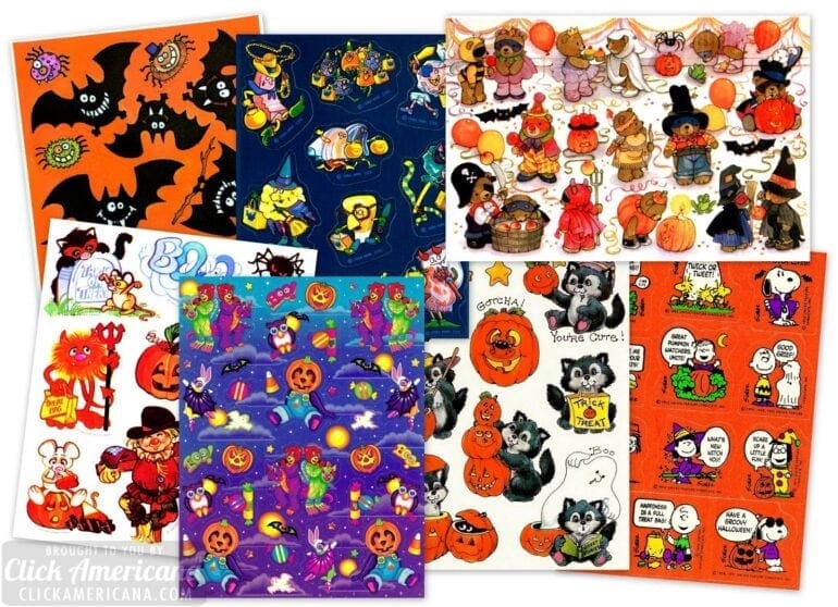 Spooky stickers 16 vintage Halloween sticker sheets from the seventies and eighties
