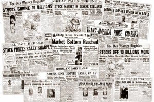 The Great Depression Newspaper headlines from the stock market crash 1929 1 6ot6aavh8kbeegzafqll7ibh2p3q08kihyzbepetth6