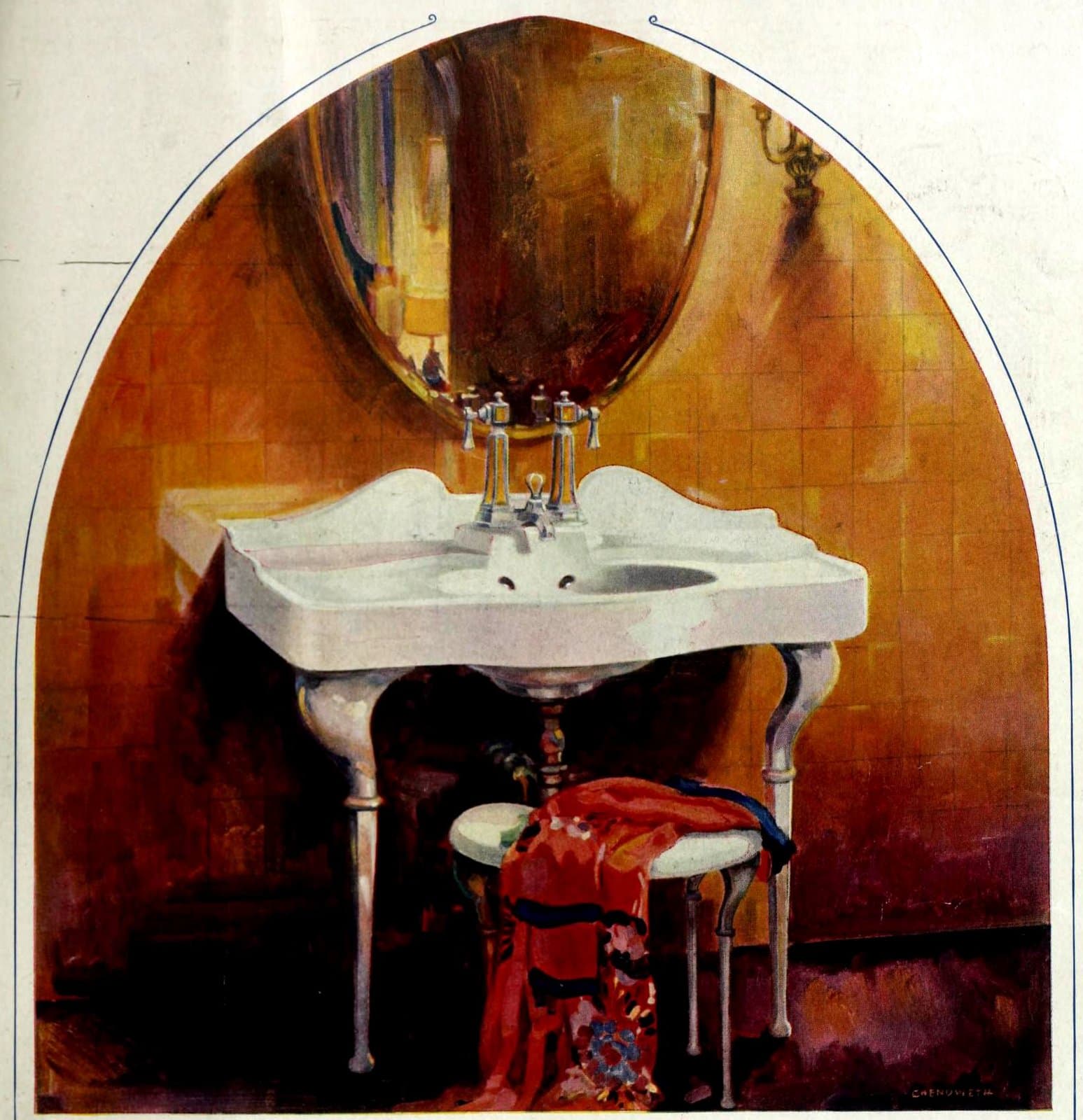 Vintage 1920s bathroom sink in a home
