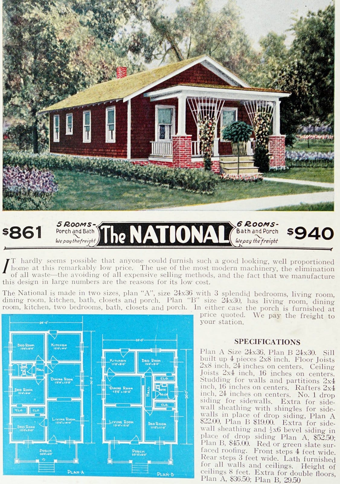 Vintage 1920s house plan - Liberty Homes National design