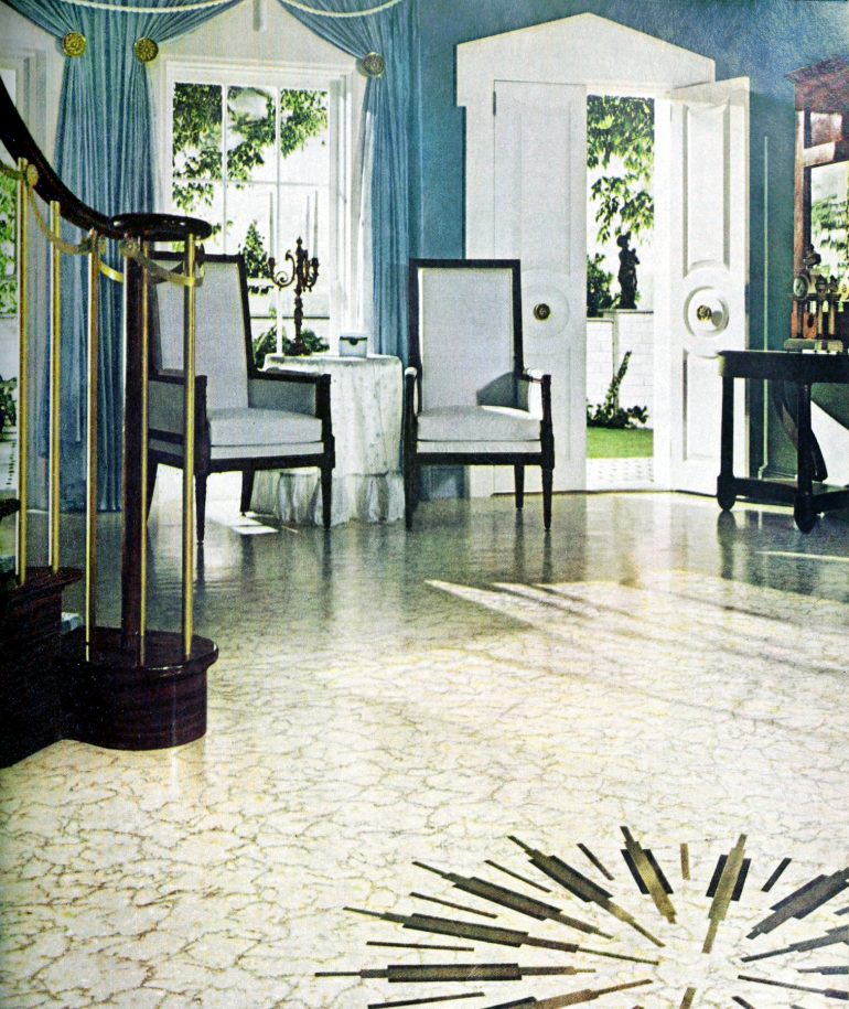 Vintage 1960s clean and elegant hallway decor