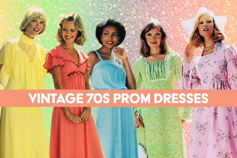 Vintage 70s prom dresses at Click Americana