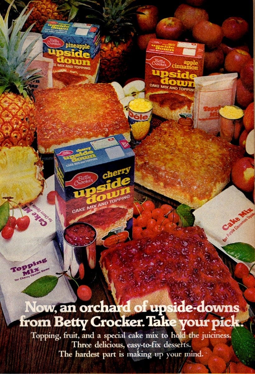 Vintage Betty Crocker Upside Down cake mixes 1971