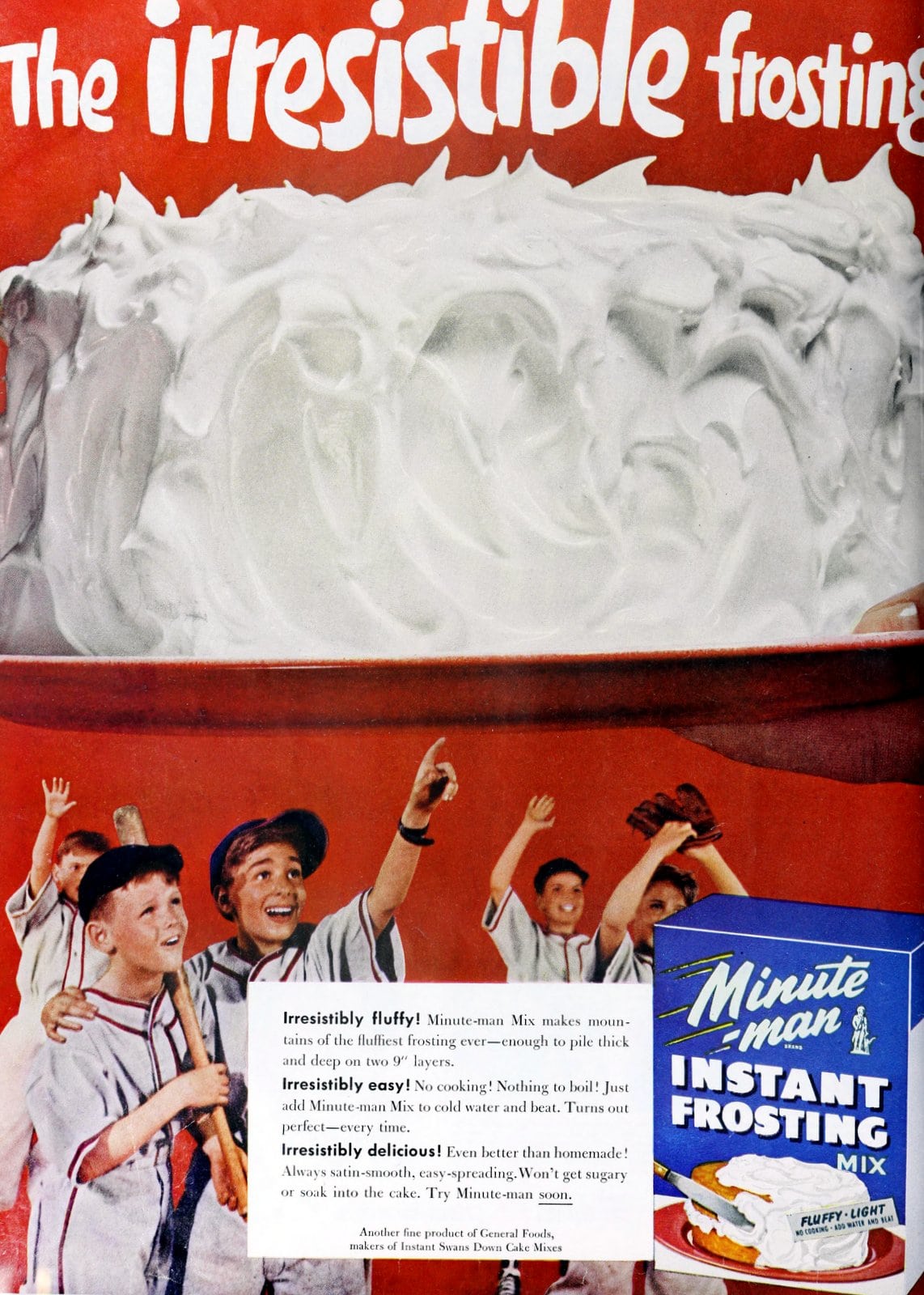 Vintage discontinued Minute Man Instant Frosting (1955)