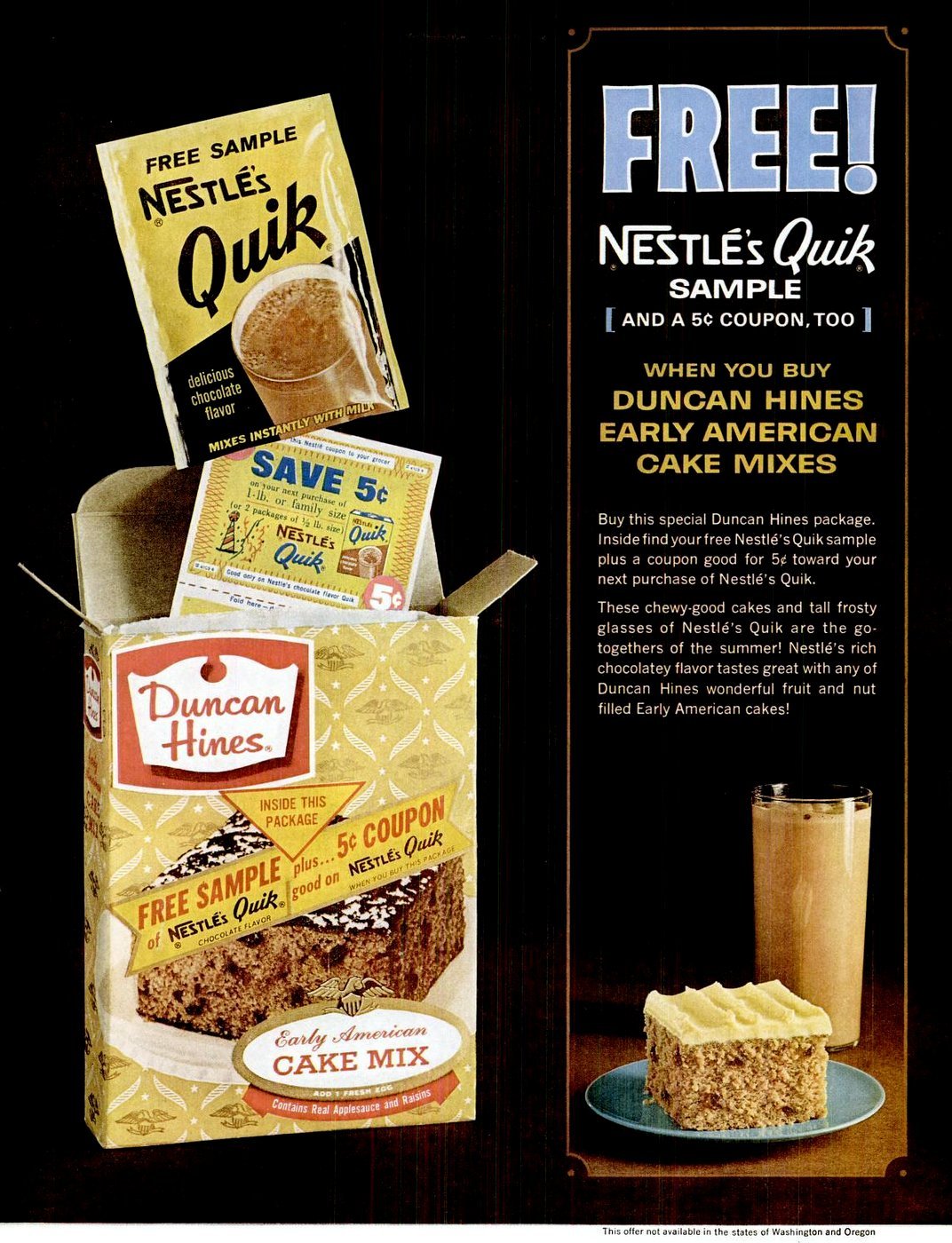 Vintage Duncan Hines Early American cake mix 1963