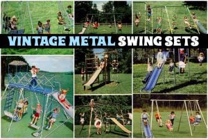 Vintage metal swing sets
